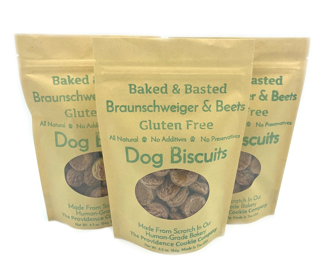 3 Pack -  Braunschweiger & Beets Gluten Free Gourmet Dog Biscuits